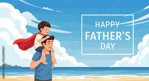 Father and Son at the Beach on Father's Day