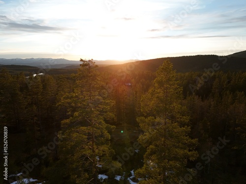 sunset in the mountains