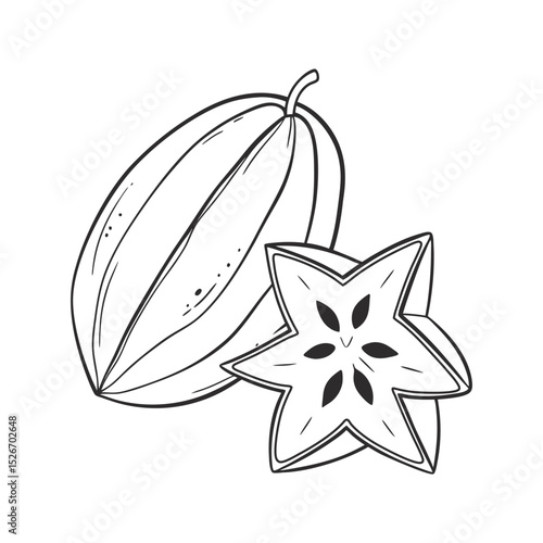 Tropical and Subtropical Fruits Coloring Book for Kids