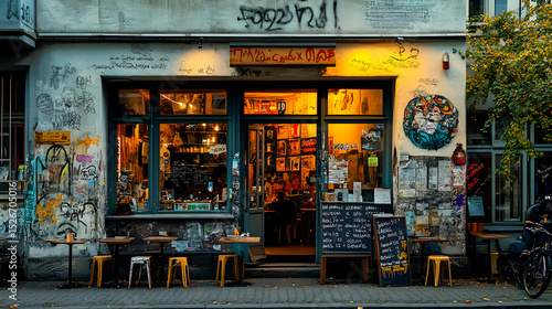 Wallpaper Mural Trendy Berlin Café with Unique Art Torontodigital.ca