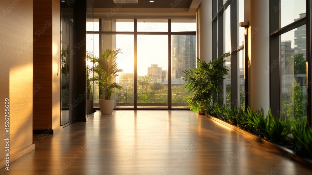 Obraz premium blurred corporate interior with businesslike mood, premium materials and glass features