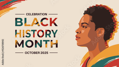 Celebration of Black History Month with Artistic Portrait of Woman