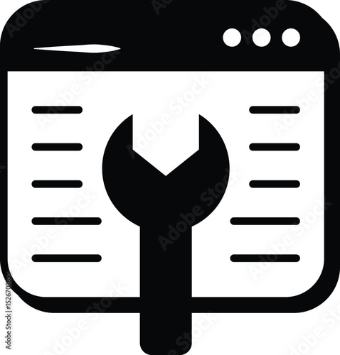 Set Of Web Development and Web Services Glyph Icons and Illustration Pack