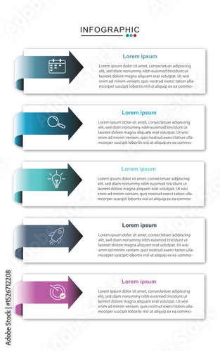Vector infographic design with 5 options or steps for business concept vector illustration	