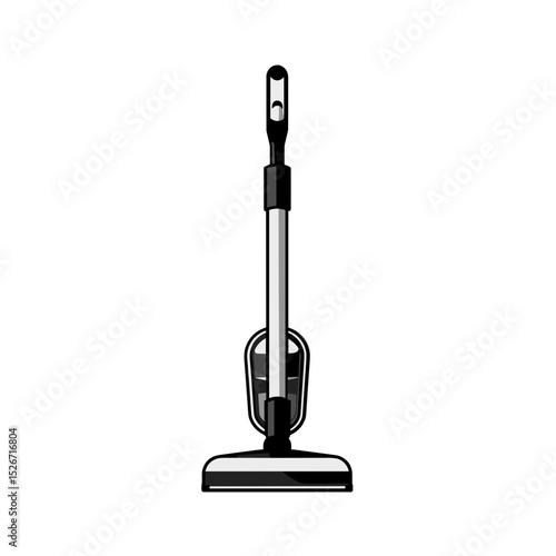 Standing vacuum cleaner icon, household appliance, cleaning tool, hygiene concept, minimalistic design