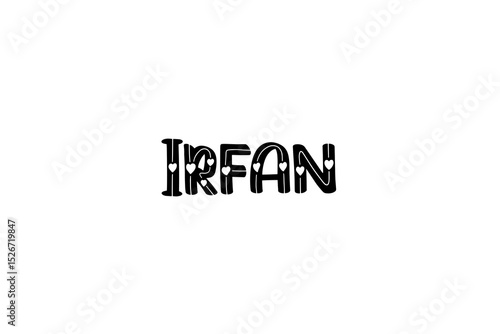 Irfan name with beautiful plan font 