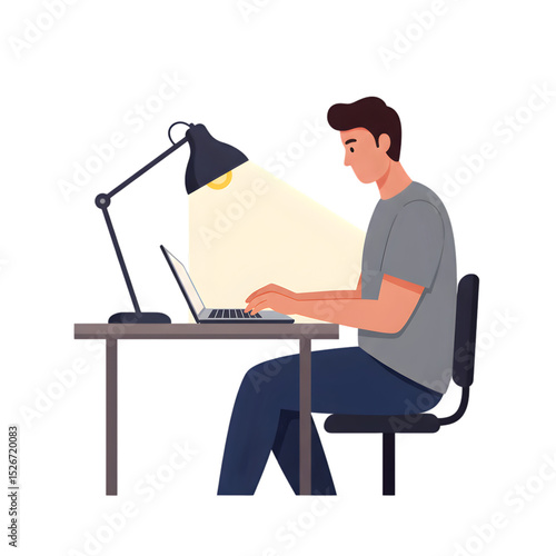 Person working on laptop at desk