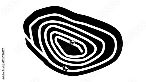 quarry for ore mining, symbol, black isolated silhouette