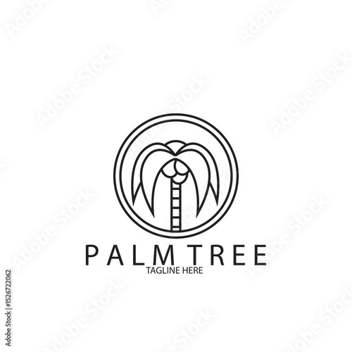 Palm tree summer logo template