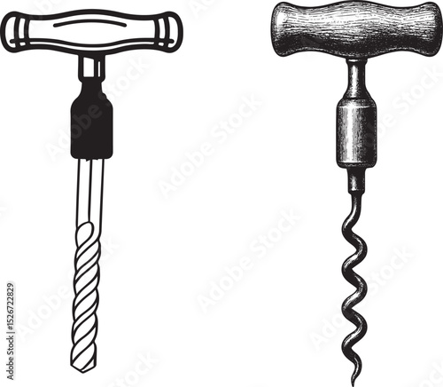 corkscrew on white background