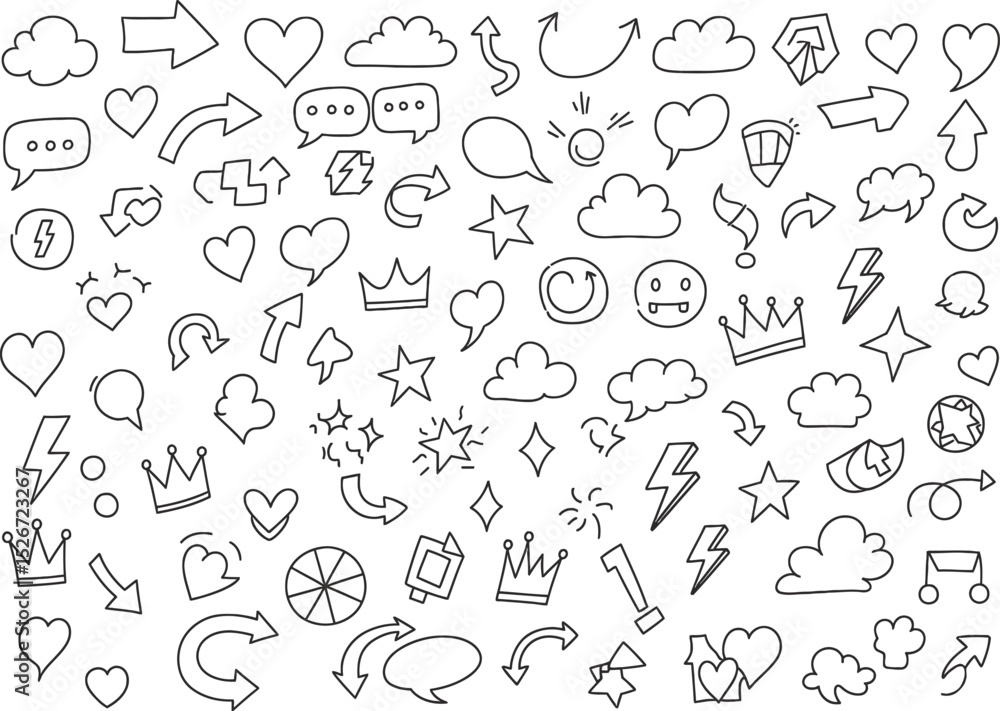 Hand Drawn Line Marker Vector Set - Sketch Arrows, Underlines & Highlight Shapes Hand Drawn Line Marker Vector Set - Sketch Arrows, Underlines & Highlight Shapes