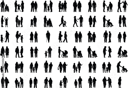 Architectural Human Silhouettes Vector Set - People for Elevation & Section Drawings