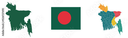Bangladesh Map Illustration, Flag on White Background, Detailed Country Vector, Detailed Map and Flag of Bangladesh on White Background Free Download Bangladesh Map Illustration, Flag on White Background, Detailed Country Vector, Detailed Map and Flag of Bangladesh on White Background - GFXLoad