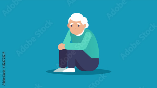 Loss of Independence The elderly person sits alone with a sense of helplessness and loss of control over their own life. The need for assistance in daily tasks has taken away their. Vector