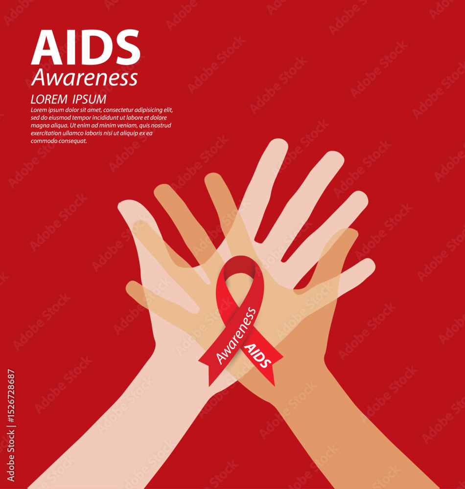 Fototapeta premium Aids Awareness. World Aids Day concept. Vector illustration.