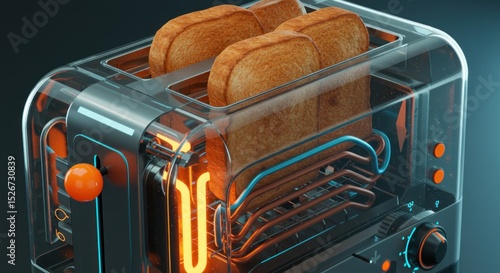 Digital rendering of toaster
