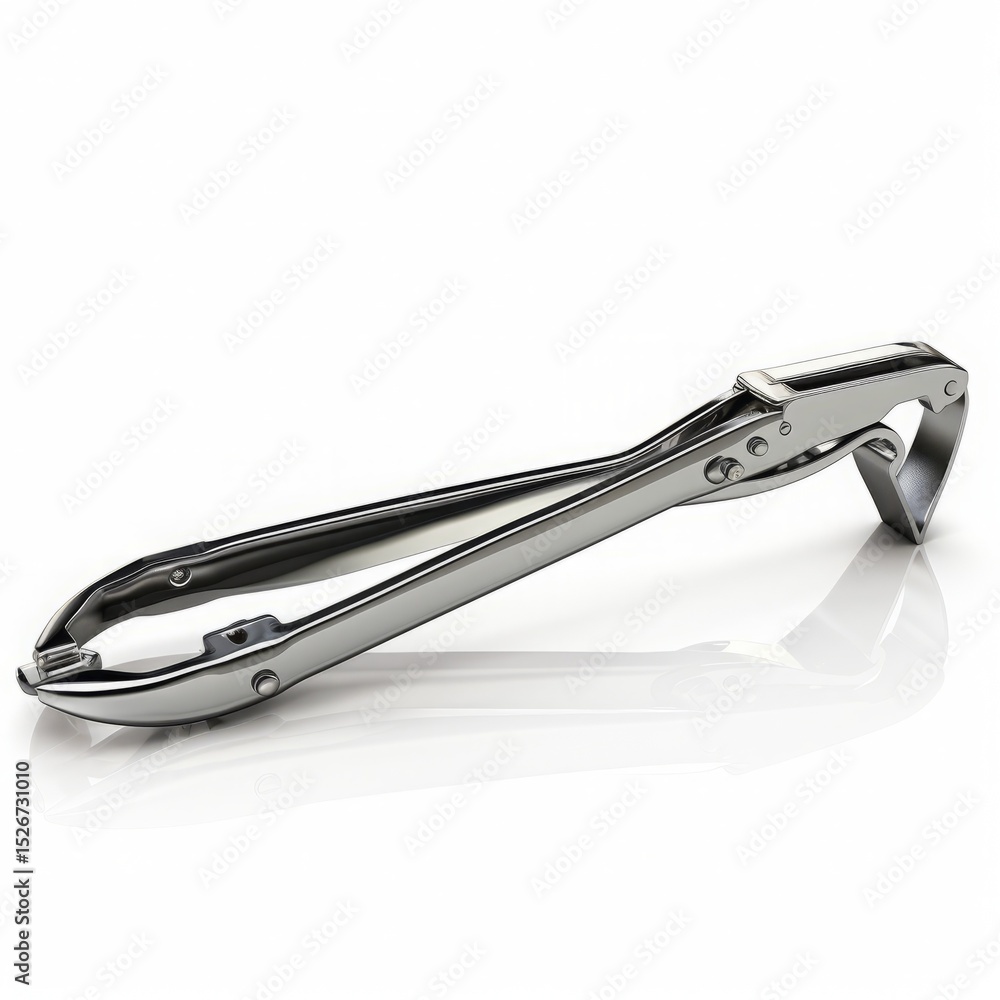 Obraz premium An isolated, ultra-detailed photograph of gray Tongs on a white background, realistic photography