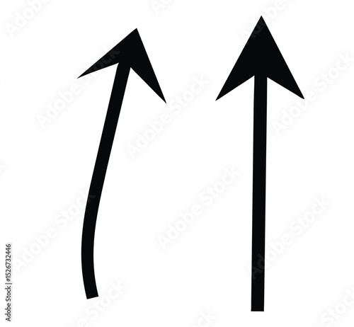 Two black arrows point upward, symbolizing progress and growth