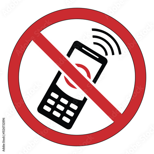 Mobile phone prohibited sign for restricted areas means silence