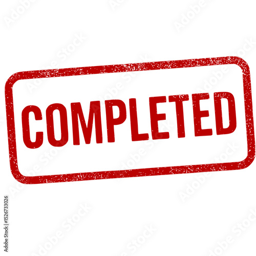Completed stamp icon in clean outline style for approval status.