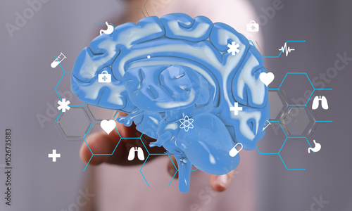 3D brain model with medical...