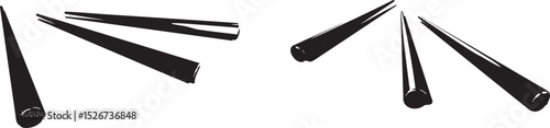 snooker sticks vector silhouette. billiards game