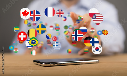 Person interacts with float...