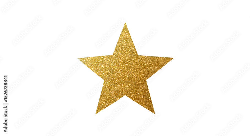 Obraz premium Glitter golden star glittering effect decorative element on black background