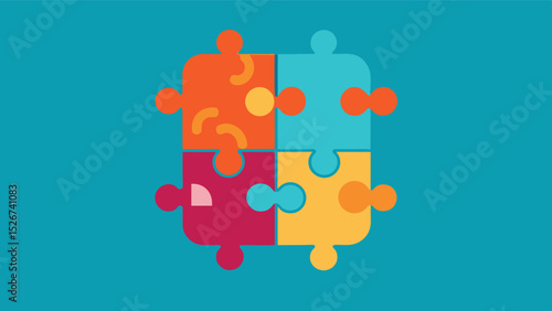 Puzzle with Missing Borders A puzzle with missing border pieces reflecting the difficulty in organizing and making sense of ones thoughts and memories for someone with a brain. Vector illustration