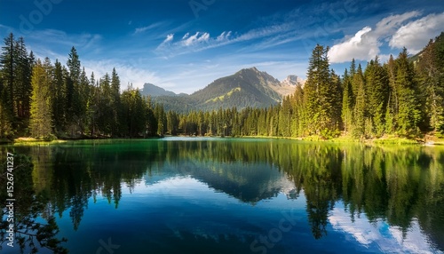 forest lake with beautiful scenery