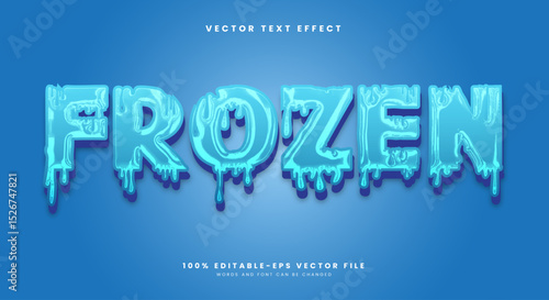 Frozen Chrome Style 3d editable text effect template