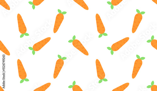 Seamless pattern with carrot, vector illustration of vegetable, healthy vegan food wallpaper