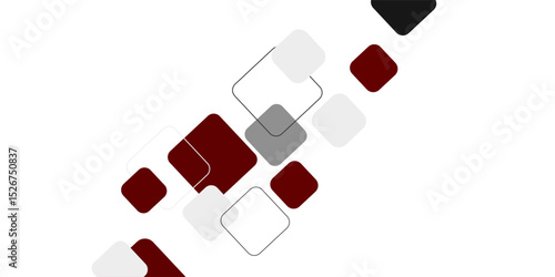 White background with abstract red grey square decoration. Vector illustration for modern presentation background, brochure design, business card background, website slider, landing page