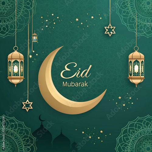 vintage eid card with snowflakes