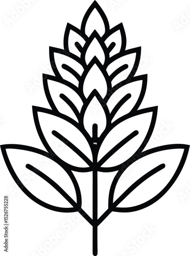 Amaranth Outline Icon: Vector Plant