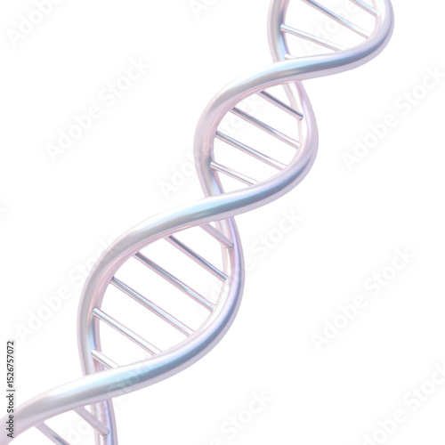 Abstract iridescent DNA helix. 3D render. Ideal for science, healthcare, technology, and medical projects. Perfect for websites, presentations, and more.