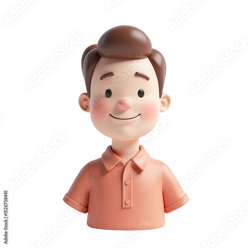 Happy cartoon boy, 3D render.  Perfect for websites, apps, and social media.  Cute, cheerful illustration for kids' content.