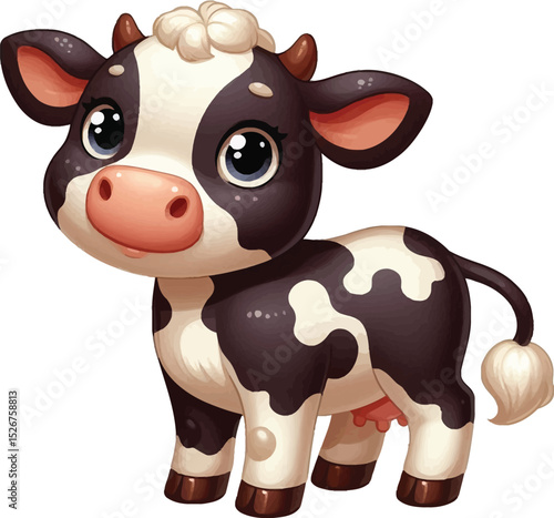 a  cute and frendly baby Cow vector illustrsion