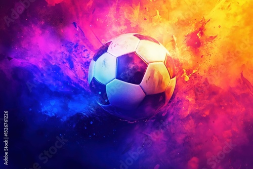 classic tele football on multicoloured  background 