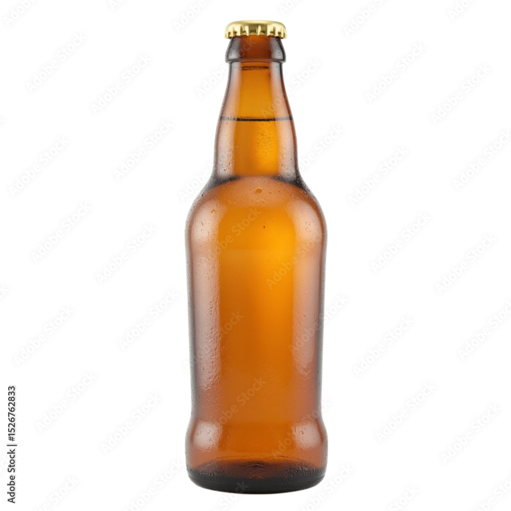 Cold, frosty amber beer bottle with condensation, showcasing its refreshing appeal and inviting nature. Perfect for gatherings and celebrations Cold, frosty amber beer bottle with condensation, showcasing its refreshing appeal and inviting nature. Perfect for gatherings and celebrations