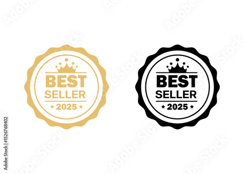 Best seller 2025 award badge in gold and black