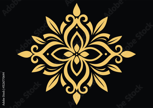 Abstract vintage floral seamless pattern vector ornament with swirling leaf and curve shapes.