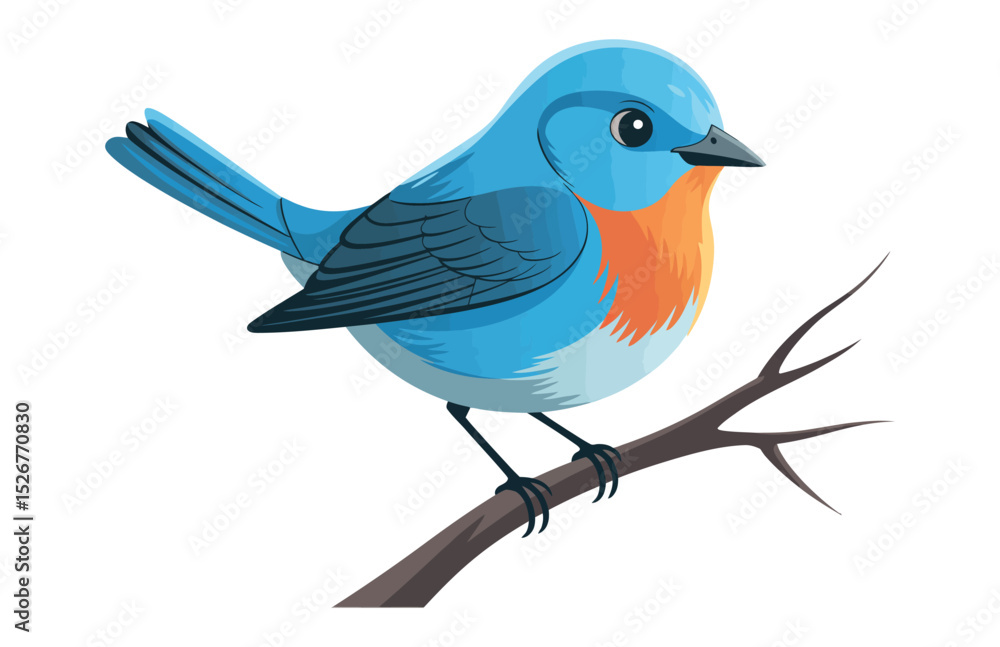 Fototapeta premium Warbler Songbird Vector Illustration – Detailed Artwork