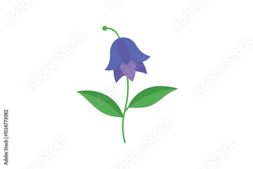 Delicate Bellflower Gentle Blossom Illustration for Serene Compositions vector art illustration