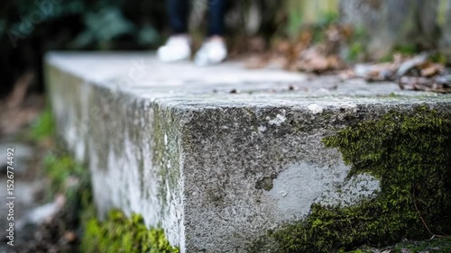 Wallpaper Mural A concrete block covered with lush green moss, perfect for use in nature-inspired designs or architecture illustrations. Torontodigital.ca