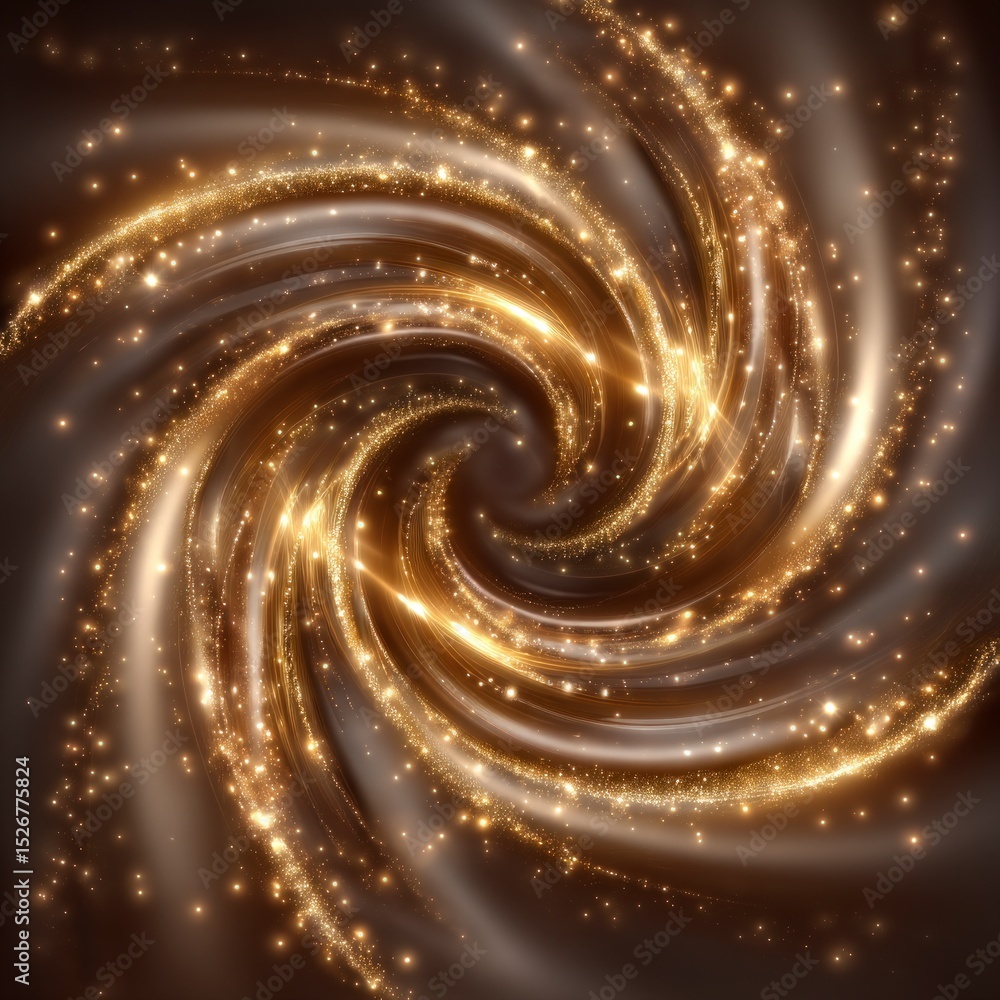 Golden Glitter Swirl Sparkling Light Energy Vortex Abstract Background Golden Glitter Swirl Sparkling Light Energy Vortex Abstract Background