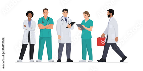 Group of doctors and healthcare workers standing together