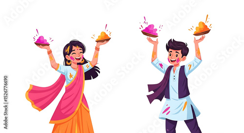 Vibrant Holi Festival Colorful Celebration of Joy and Togetherness