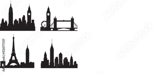 St Petersburg cathedral silhouette vector illustration in a black urban skyline