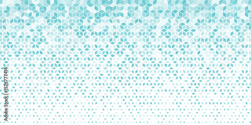 Abstract sacred geometry blue grid halftone cubes pattern. vector pattern